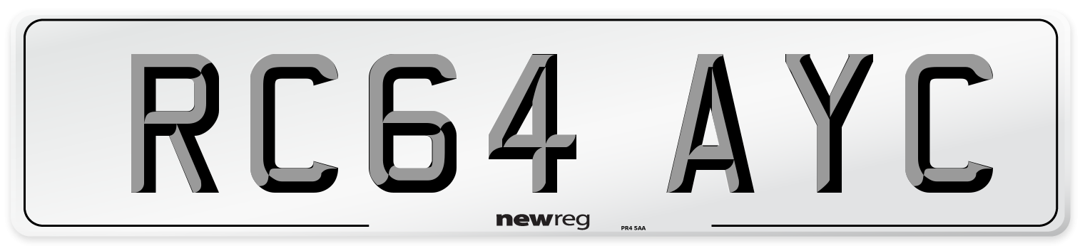 RC64 AYC Number Plate from New Reg